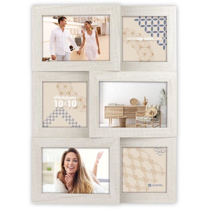 Fotogaléria Brescia 6 fotografií 10x10 cm a 10x15 cm biela