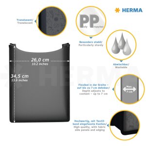 HERMA Flexi priesvitná, tmavomodrá 260x345x70 mm