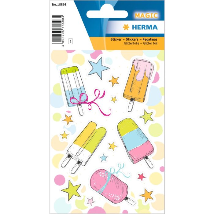 HERMA nálepky na nanuky, s lesklými trblietkami