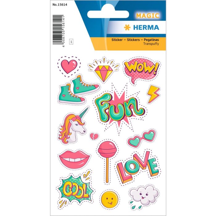 HERMA Trendy Patches - farebné samolepky Transpuffy