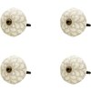 Clayre & Eef 64877 Súprava 4 gombíkov na dvere béžová Ø 4x3 cm