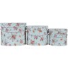 Clayre & Eef 65008 Súprava 3 krabíc na klobúky modrá Ø 23x19 cm