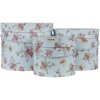 Clayre & Eef 65008 Súprava 3 krabíc na klobúky modrá Ø 23x19 cm