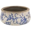 Clayre & Eef 6CE1397L Interiérový kvetináč modrý, biely Ø 21x8 cm