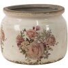 Clayre & Eef 6CE1419L Kvetináč do interiéru Ružová, béžová Ø 20x15 cm