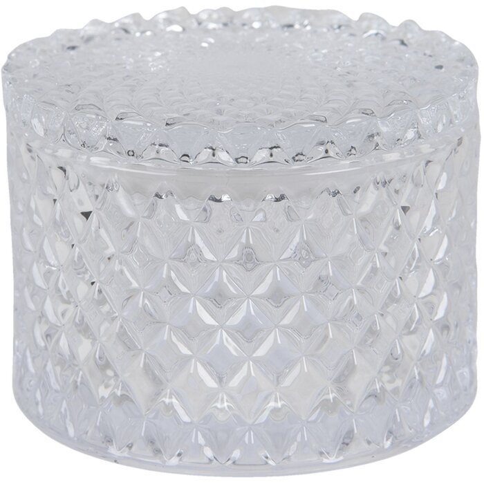 Clayre & Eef 6GL3391 Bonboniéra s vekom Transparentná Ø 11x8 cm