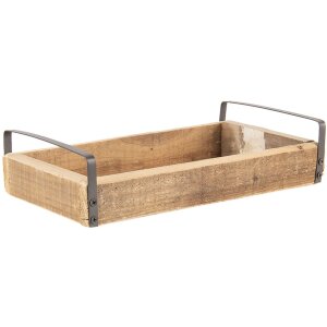 Dekoratívny podnos Clayre & Eef (sada 3 ks) hnedý 35x20x5 - 30x15x5 - 25x10x5 cm