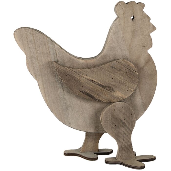 Clayre & Eef 6H2099 Dekoratívne kurča hnedé 31x16x35 cm
