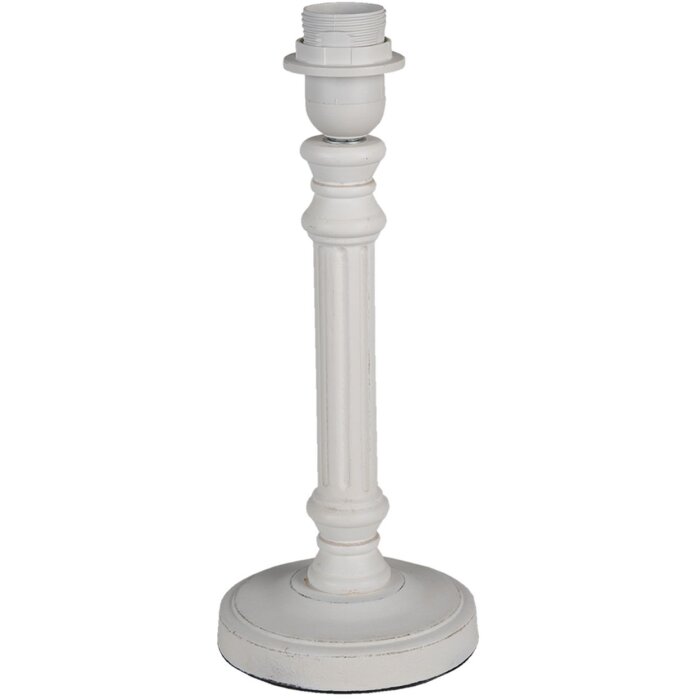 Clayre & Eef 6LMP743 Stolná lampa s podstavcom biela Ø 13x32 cm E27-max 1x40W