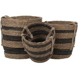 Clayre & Eef 6RO0549 Sada 3 úložných košíkov hnedá Ø 33x33 cm