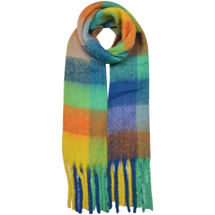 Clayre & Eef JZSC0615BL Zimný šál dámsky modrý 35x210 cm