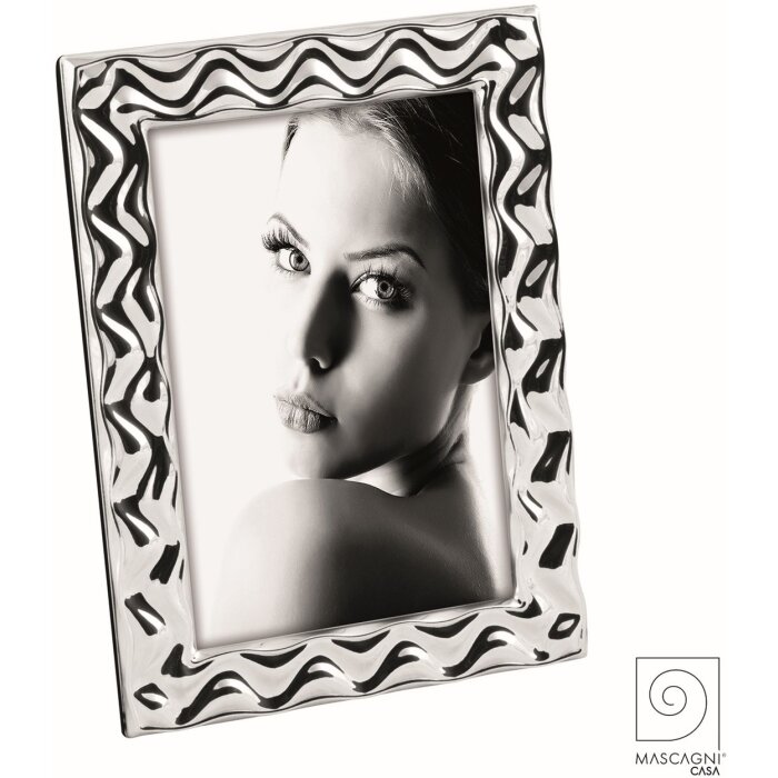Mascagni A1532 Kovový portrétny rám Geometric 13x18 cm strieborný lesklý
