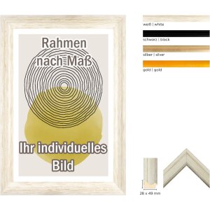 Drevený rám Walther Vigo 42x59,4 cm čierny so zlatým okrajom číre sklo