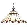 Clayre & Eef 5LL-6176 Závesná lampa Tiffany White, Brown Ø 40 cm E27-max 1x60W