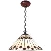 Clayre & Eef 5LL-6176 Závesná lampa Tiffany White, Brown Ø 40 cm E27-max 1x60W