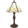 Clayre & Eef 5LL-6189 Tiffany stolová lampa béžová ,hnedá Ø 31x43 cm E27-max 1x40W