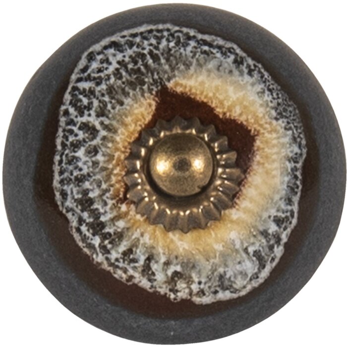 Clayre & Eef 65025 Kľučka na dvere čierna Ø 4 cm