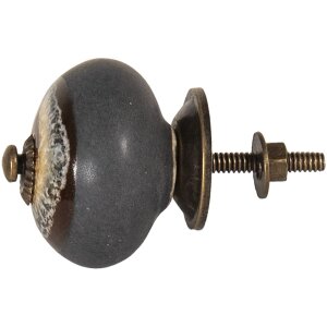 Clayre & Eef 65025 Kľučka na dvere čierna Ø 4 cm