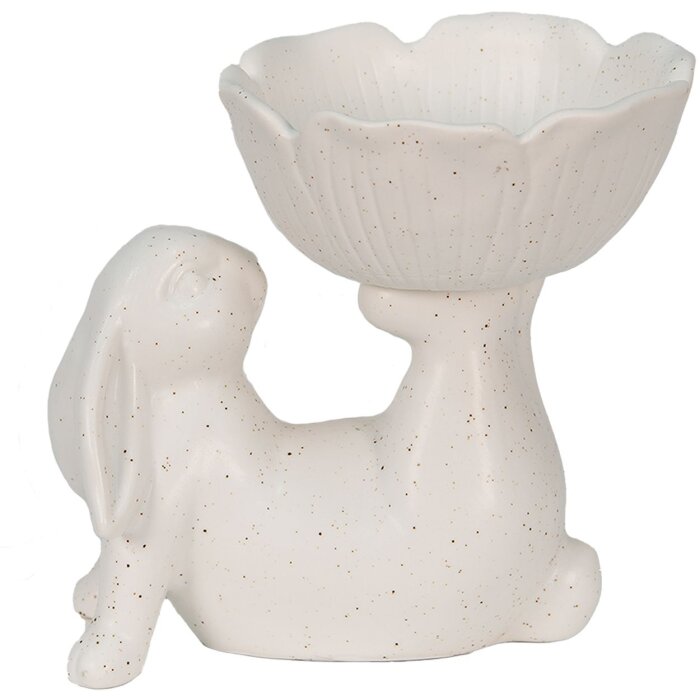 Clayre & Eef 6CE1429 Dekoratívny králik biely 15x11x14 cm
