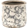 Clayre & Eef 6CE1459S Kvetináč do interiéru sivý, béžový Ø 12x12 cm