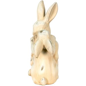 Clayre & Eef 6CE1485 Dekoratívny králik biely, sivý 20x10x25 cm