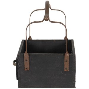 Clayre & Eef 6H1915Z Úložný kôš čierny 24x19x28 cm