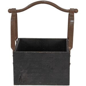 Clayre & Eef 6H1915Z Úložný kôš čierny 24x19x28 cm