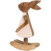 Clayre & Eef 6H2151L Dekoratívny králik hnedý, ružový 17x7x33 cm