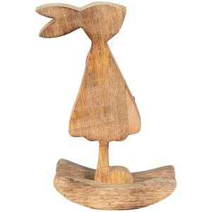 Clayre & Eef 6H2151M Dekoratívny králik hnedý, ružový 14x7x25 cm