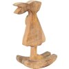 Clayre & Eef 6H2151M Dekoratívny králik hnedý, ružový 14x7x25 cm