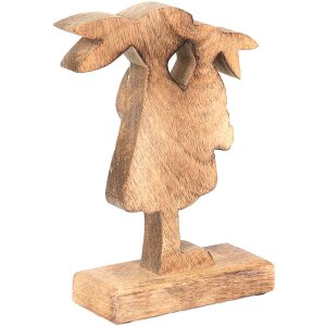 Clayre & Eef 6H2152 Dekoratívny králik hnedý, ružový 15x6x22 cm