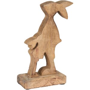 Clayre & Eef 6H2153 Dekoratívny králik hnedý, modrý 12x6x22 cm