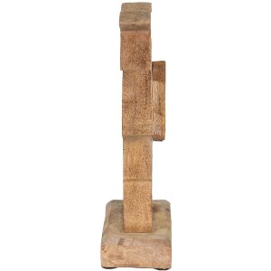 Clayre & Eef 6H2153 Dekoratívny králik hnedý, modrý 12x6x22 cm