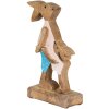 Clayre & Eef 6H2153 Dekoratívny králik hnedý, modrý 12x6x22 cm