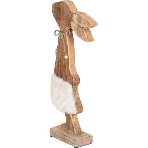 Clayre & Eef 6H2155 Dekoratívny králik hnedý, biely 18x6x40 cm