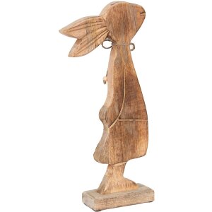 Clayre & Eef 6H2155 Dekoratívny králik hnedý, biely 18x6x40 cm