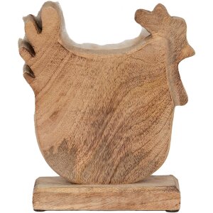 Clayre & Eef 6H2162L Dekoratívny kohút biely, hnedý 18x5x21 cm