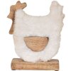 Clayre & Eef 6H2162L Dekoratívny kohút biely, hnedý 18x5x21 cm