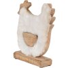 Clayre & Eef 6H2162L Dekoratívny kohút biely, hnedý 18x5x21 cm