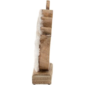 Clayre & Eef 6H2162M Dekoratívny kohút biely, hnedý 15x5x19 cm