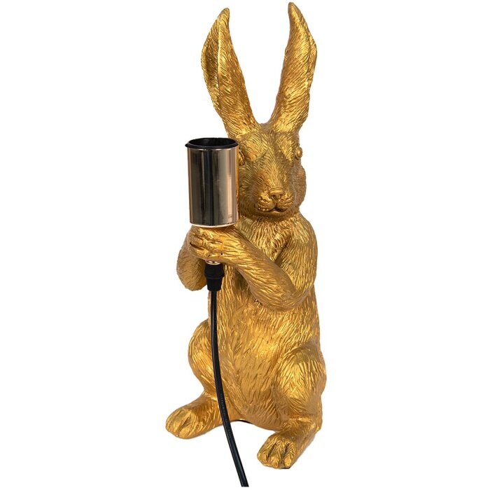 Clayre & Eef 6LMP748 Stolná lampa Rabbit Gold-coloured 13x17x36 cm E27-max 1x60W