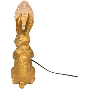 Clayre & Eef 6LMP748 Stolná lampa Rabbit Gold-coloured 13x17x36 cm E27-max 1x60W