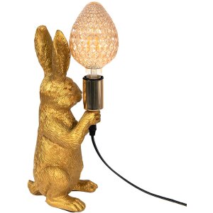 Clayre & Eef 6LMP748 Stolná lampa Rabbit Gold-coloured 13x17x36 cm E27-max 1x60W
