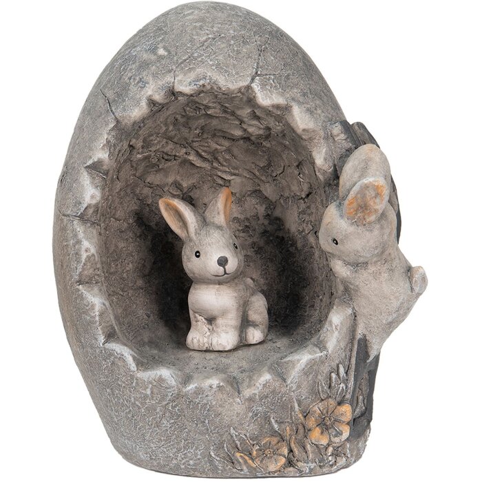 Clayre & Eef 6MG0022 Dekoračné vajíčko sivé 33x25x21 cm
