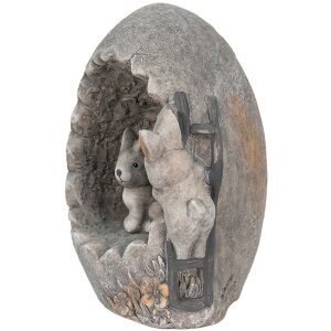 Clayre & Eef 6MG0022 Dekoračné vajíčko sivé 33x25x21 cm