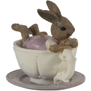 Clayre & Eef 6PR3535 Dekoratívny králik ružový 10x8x9 cm
