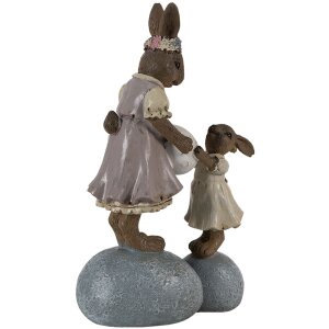 Clayre & Eef 6PR3537 Dekoratívny králik ružový, béžový 10x6x17 cm