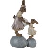 Clayre & Eef 6PR3537 Dekoratívny králik ružový, béžový 10x6x17 cm