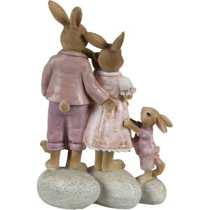 Clayre & Eef 6PR3540 Dekoratívny králik ružový, béžový 11x6x18 cm