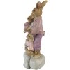 Clayre & Eef 6PR3540 Dekoratívny králik ružový, béžový 11x6x18 cm